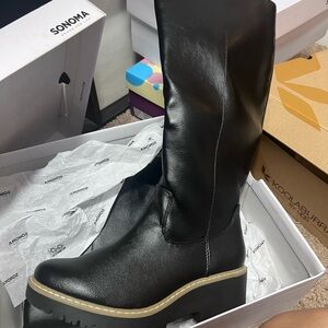 Brand new in box tall black boots size 7.5